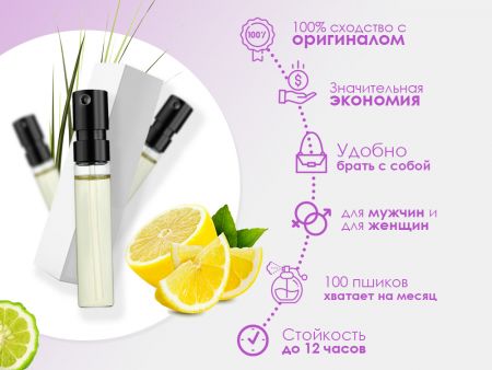 Духи Vetiver & Lemon, Bergamot, 2 ml (сходство с ароматом 100%)