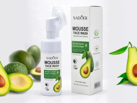 Мусс для умывания с экстрактом Авокадо и мягкой щеточкой Sadoer Mousse Face Wash, 120 ml