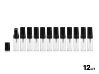 Набор флаконов для духов с пульверизатором, стекло, 3 ml (12 шт) Набор флаконов для духов с пульверизатором, стекло, 3 ml (12 шт)