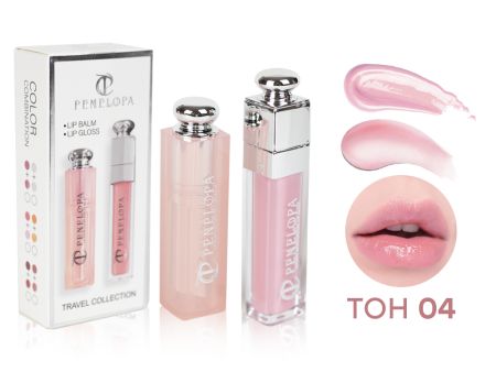Набор помада + блеск Penelopa Trevel Collection, 3,5 г + 6 г, ТОН 04