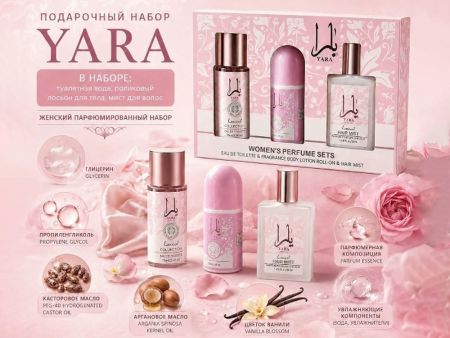 Подарочный набор 3в1 Yara Luenco, Туалетная вода + Лосьон + Мист для волос