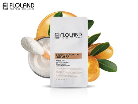 Пробник Восстанавливающий шампунь с кератином Floland Premium Silk Keratin Shampoo, 6 ml