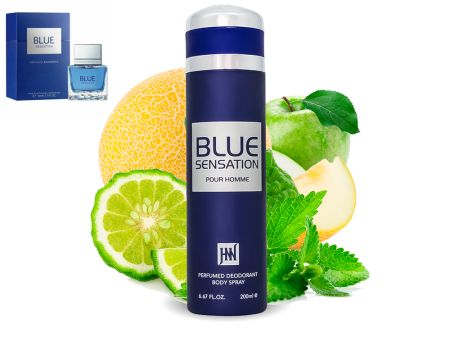 Спрей-парфюм для мужчин Jackwins Blue Sensation Pour Homme, 200 ml